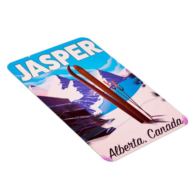 Jasper Alberta Kanadas reseaffisch Magnet (Högersidan)