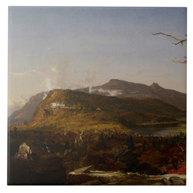 Jasper Francis Cropsey - Catfärys Mountain House Kakelplatta (Framsidan)