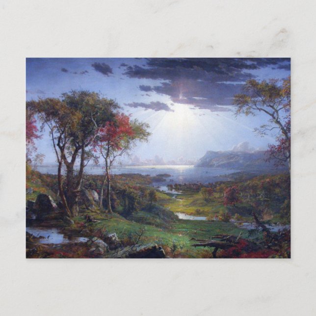 Jasper Francis Cropsey - Hösten - På Hudson Ri Vykort (Framsida)