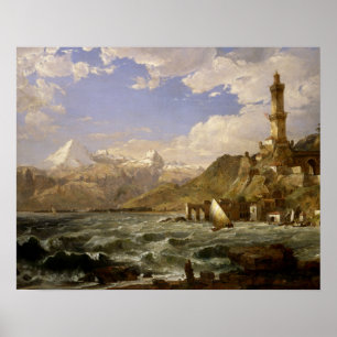 Jasper Francis Cropsey - Kusten i Genua Poster