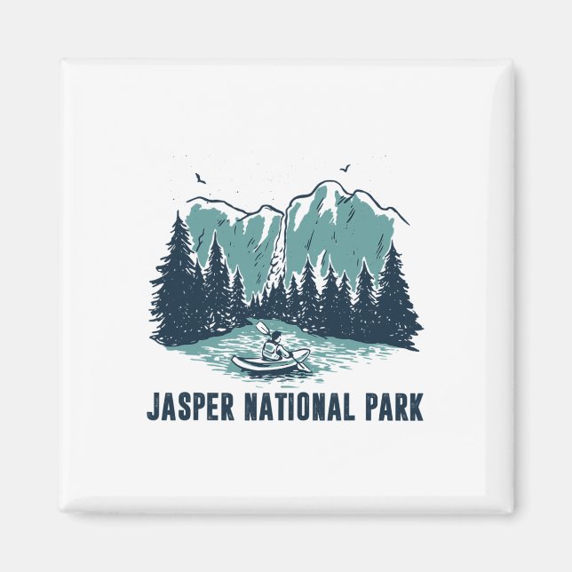 Jasper Mountain Alberta Kanada Jasper National Par Magnet (Framsidan)
