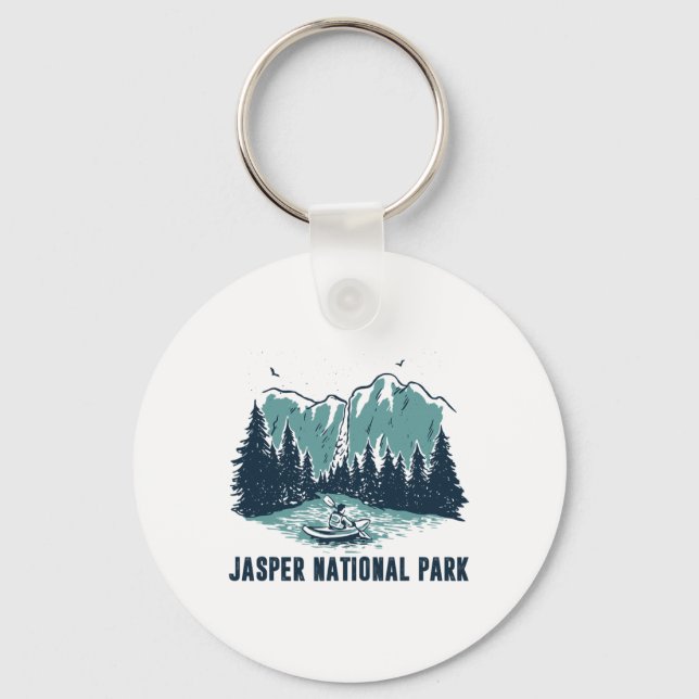 Jasper Mountain Alberta Kanada Jasper National Par Nyckelring (Framsida)