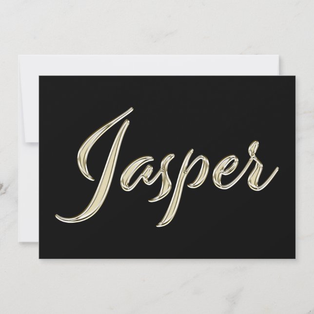 Jasper Name white gold Handwriting Karte Kort (Framsida)