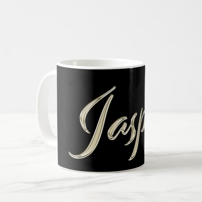 Jasper Name whitegold Tasse Teetasse Kaffeetasse Kaffemugg (Framsida vänster)