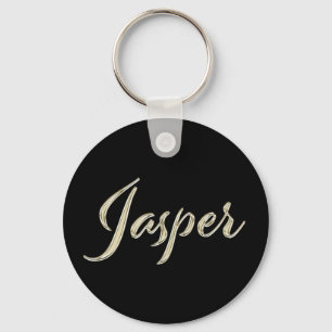 Jasper Namn whitegold Button Schlüsselanhänger Nyckelring