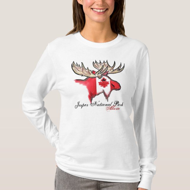 Jasper National Park Alberta Canada dam hoodie Tee (Framsida)