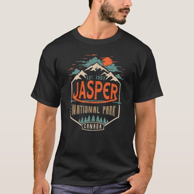 Jasper National Park Alberta Canada Exploration Tr T Shirt (Framsida)