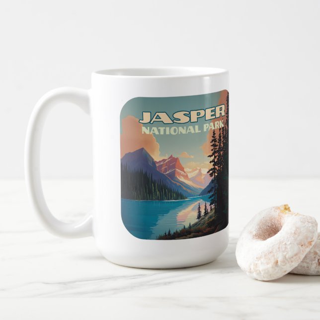 Jasper National Park Alberta Canada Rockies Retro Kaffemugg (Med munk)