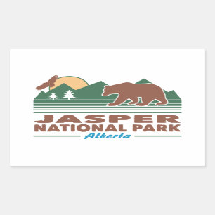 Jasper National Park Bear Rektangulärt Klistermärke