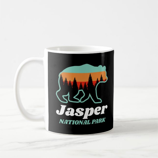 Jasper National Park Canada Bear Retro Kaffemugg (Vänster)