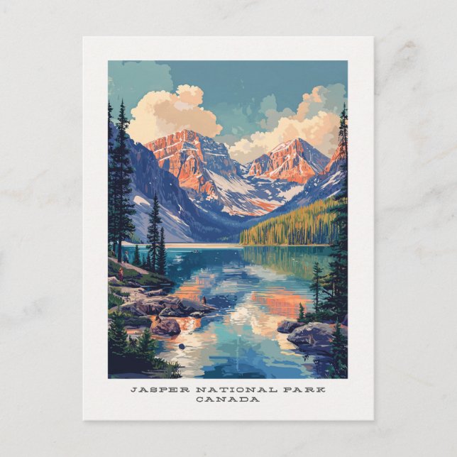 Jasper National Park Canada Resevykort Vykort (Framsida)