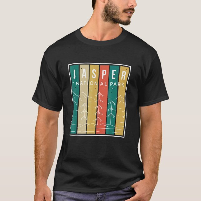Jasper National Park Canada Souvenir Mountains Cam T Shirt (Framsida)