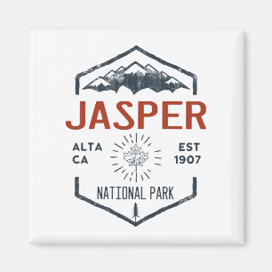 Jasper National Park Canada Vintage Distress Magnet