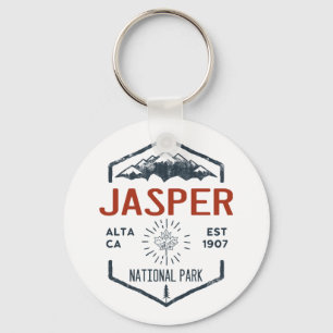 Jasper National Park Canada Vintage Distress Nyckelring