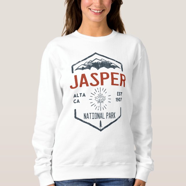 Jasper National Park Canada Vintage Distress T Shirt (Framsida)