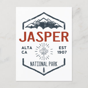 Jasper National Park Canada Vintage Distress Vykort