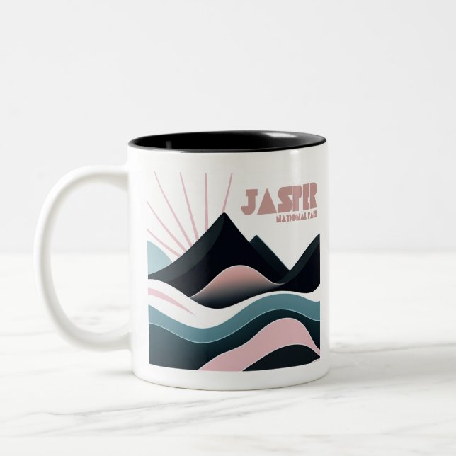 Jasper National Park Färgade kullar Två-Tonad Mugg (Vänster)