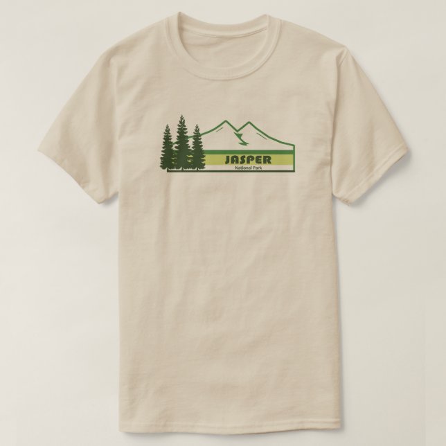 Jasper National Park Grönt Rand T Shirt (Design framsida)