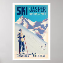 Jasper National Park Kanada Kvinna Skidåkning Vint