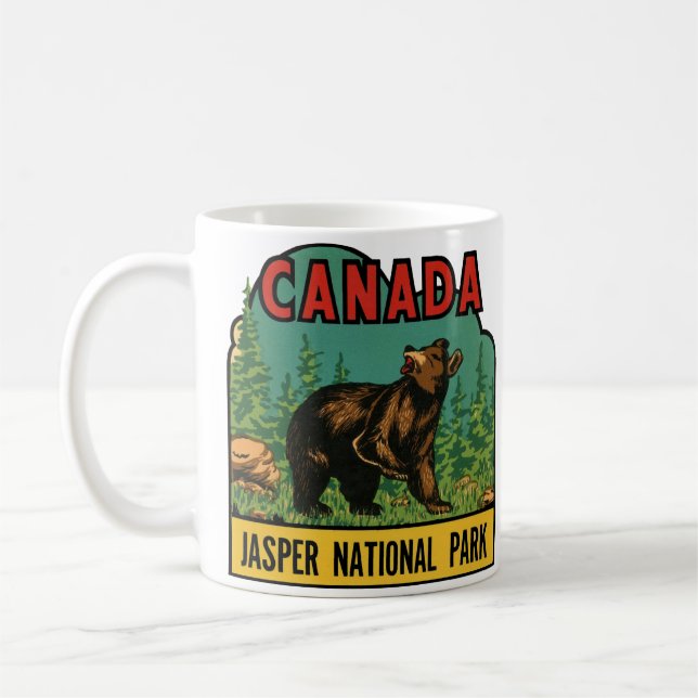 Jasper National Park Kanada Vintage resor Kaffemugg (Vänster)