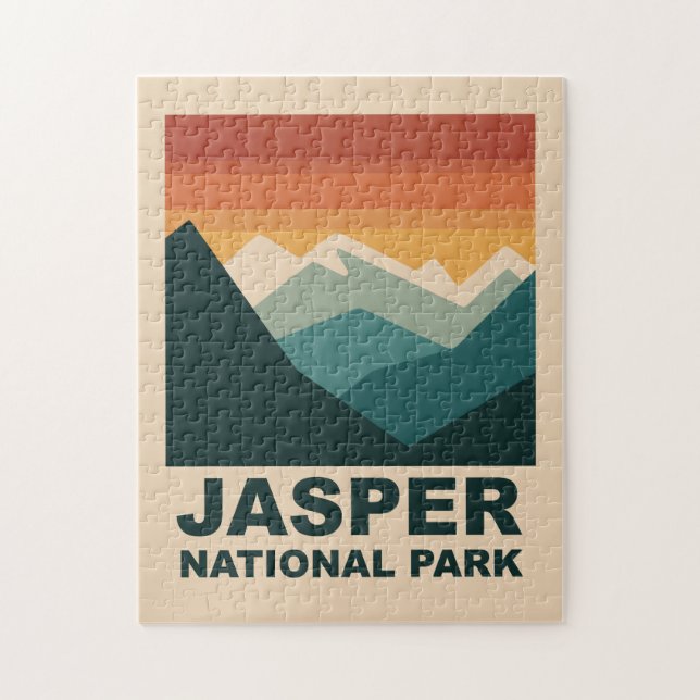 Jasper National Park Minimalistisk Utomhusdesign Pussel (Vertikal)
