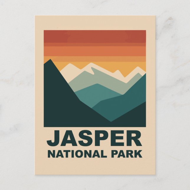Jasper National Park Minimalistisk Utomhusdesign Vykort (Framsida)