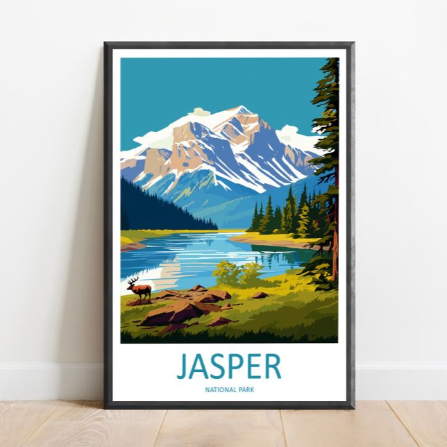 Jasper National Park Resa Print Väggkonst Jasper  (Skapare uppladdad)