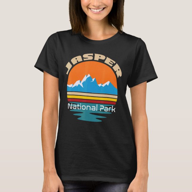 Jasper National Park Souvenir Canada Waterfalls Mo T Shirt (Framsida)