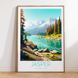 Jasper National Park Travel Poster, Jasper Kanada Poster
