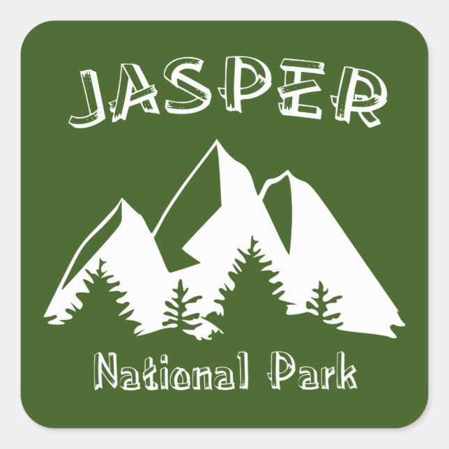 Jasper nationalpark fyrkantigt klistermärke (Framsida)