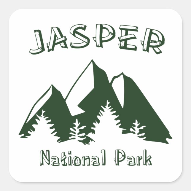 Jasper nationalpark fyrkantigt klistermärke (Framsida)
