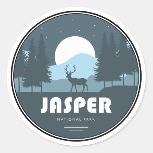 Jasper nationalpark Hjort Runt Klistermärke