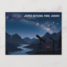 Jasper Nationalpark Kanada Nattlig Himmel Postkort