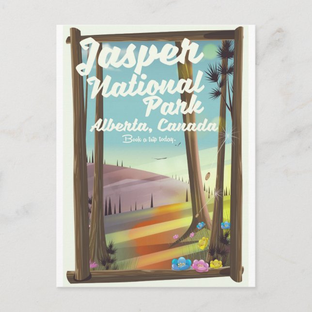 Jasper Nationalpark, Kanada resaffisch Vykort (Framsida)