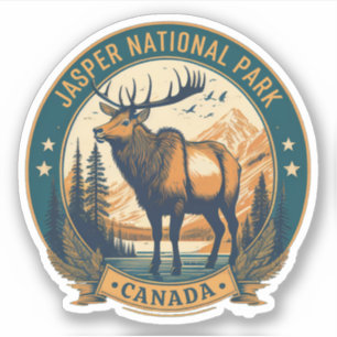 Jasper nationalpark Kanada resorter Klistermärken