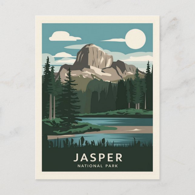 Jasper nationalpark Moonlight Vykort (Framsida)