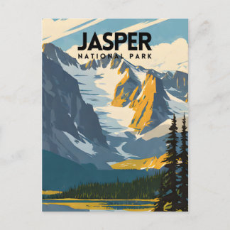 Jasper nationalpark Nostalgic Retro Travel Poster Vykort