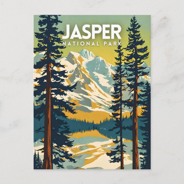 Jasper nationalpark Nostalgic Travel Vykort (Framsida)