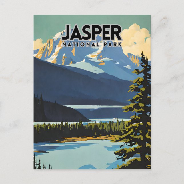 Jasper nationalpark Nostalgic Vykort (Framsida)