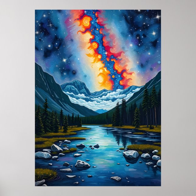 Jasper nationalpark - över mjölkaktigt sätt poster (Framsidan)