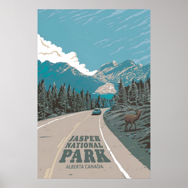 Jasper nationalpark - Resaffisch Poster (Framsidan)