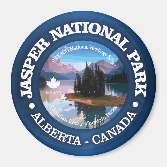 Jasper nationalpark (Sjö Maligne) Magnet (Framsidan)