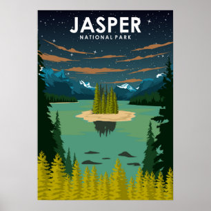 Jasper nationalpark Vintage resor Poster