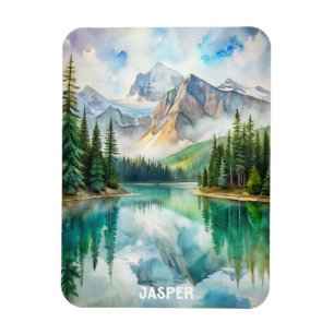 Jasper nationalparkens vattenfärgsmålning magnet