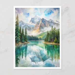 Jasper nationalparkens vattenfärgsmålning vykort