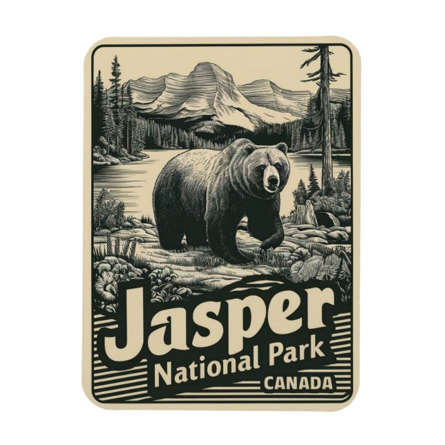 Jasper Nationla park alberta kanada vintagepresent Magnet (Vertikal)
