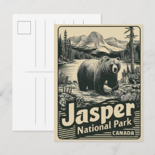Jasper Nationla park alberta kanada vintagepresent Vykort