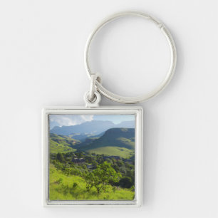 Jättarnas slott, Ukhahlamba / Drakensberg Park Fyrkantig Silverfärgad Nyckelring