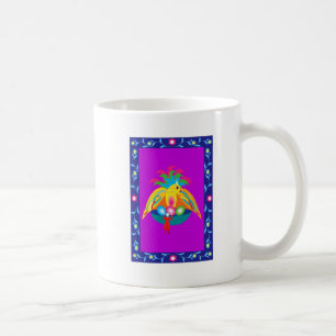 jätte- färgrik fågel kaffemugg
