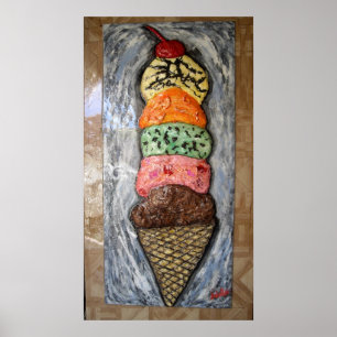 Jätte- glass kammar hem poster